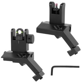 45 Degree Offset Rear & Front Flip Up Sights (Color: Black)