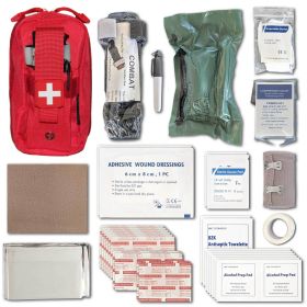 Field First Aid Kit (Ifak); 44 Piece (Color: Red)