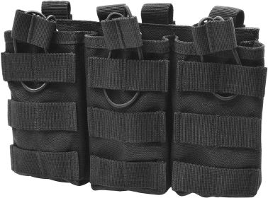 M4 Molle Open Top  Mag Pouch (Color: Black, size: Triple)